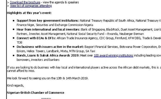 The Nigerian-British Chamber of Commerce - Bonds, Loans & Sukuk Africa